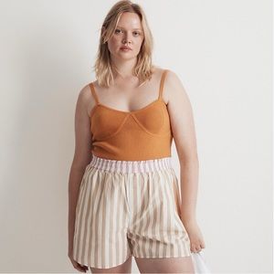 Madewell Corset-Detail Crop Sweater Tank